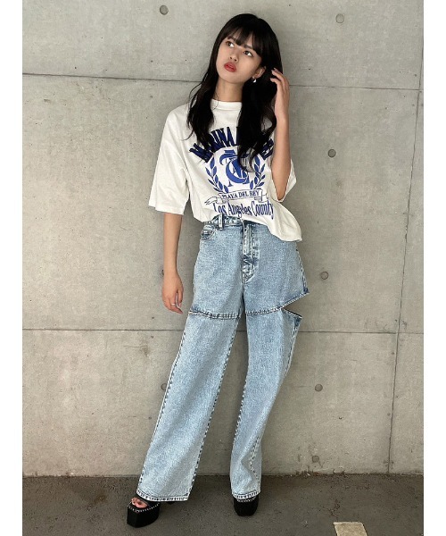 ENVYM(アンビー)の「カレッジロゴBIG T(Tシャツ/カットソー・レディース・ホワイト/ブラック/ブルー・FREE)」の20枚目の写真
