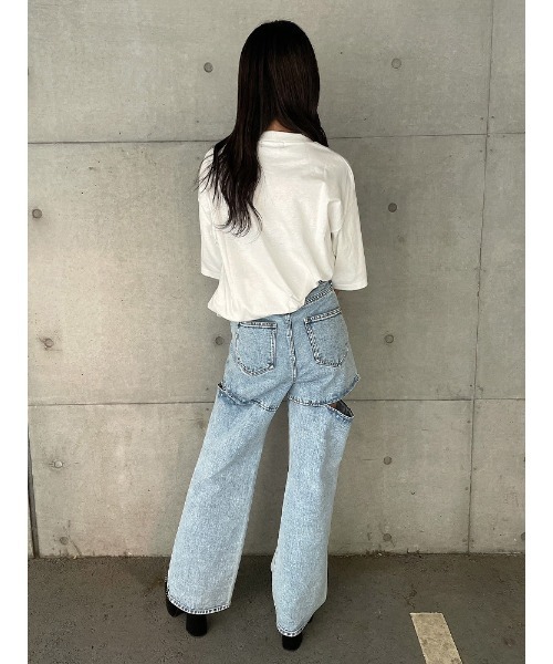 ENVYM(アンビー)の「カレッジロゴBIG T(Tシャツ/カットソー・レディース・ホワイト/ブラック/ブルー・FREE)」の22枚目の写真