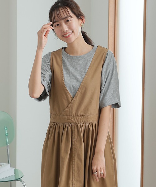 ElegChic（エレグシック）の「ゆったりロールアップカットソー（Tシャツ/カットソー・レディース・オフホワイト/杢グレー/ブラック/カーキ・M/XL/4L）」の4枚目の写真