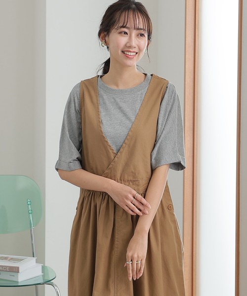 ElegChic（エレグシック）の「ゆったりロールアップカットソー（Tシャツ/カットソー・レディース・オフホワイト/杢グレー/ブラック/カーキ・M/XL/4L）」の17枚目の写真