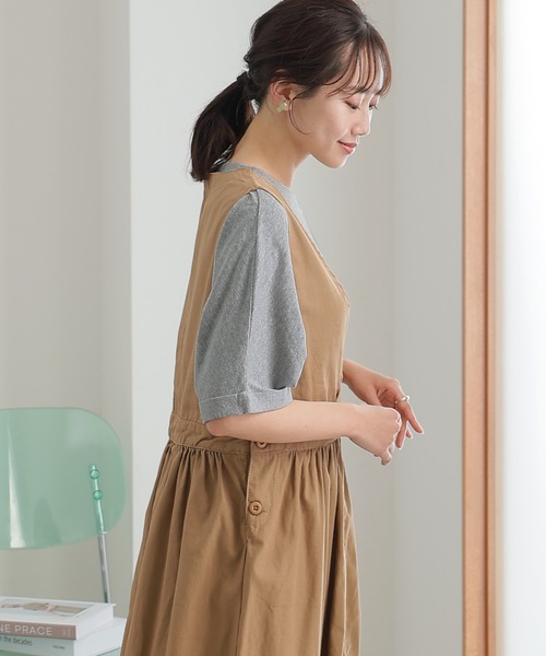 ElegChic（エレグシック）の「ゆったりロールアップカットソー（Tシャツ/カットソー・レディース・オフホワイト/杢グレー/ブラック/カーキ・M/XL/4L）」の18枚目の写真