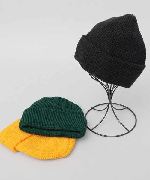 Basiquenti（ベーシックエンティ）の「アクリル ワッフル ニットワッチ（ニットキャップ/ビーニー・メンズ・イエロー/オレンジ/ベージュ/グリーン/ブラック/オフホワイト/グレー・FREE）」の19枚目の写真