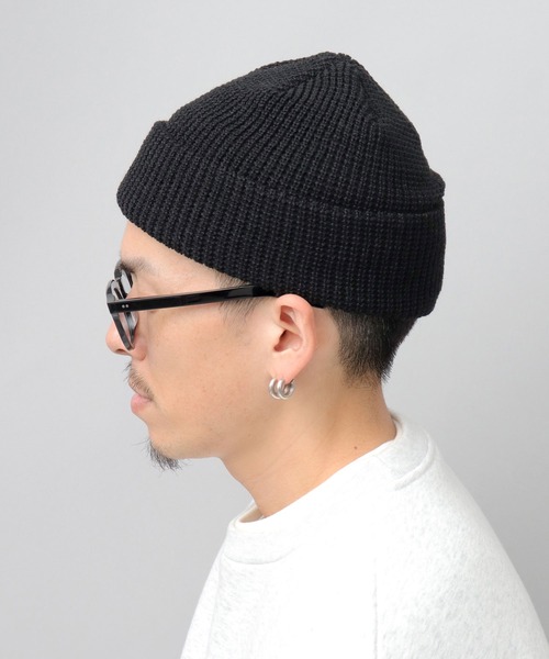 Basiquenti（ベーシックエンティ）の「アクリル ワッフル ニットワッチ（ニットキャップ/ビーニー・メンズ・イエロー/オレンジ/ベージュ/グリーン/ブラック/オフホワイト/グレー・FREE）」の10枚目の写真