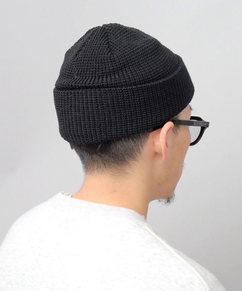 Basiquenti（ベーシックエンティ）の「アクリル ワッフル ニットワッチ（ニットキャップ/ビーニー・メンズ・イエロー/オレンジ/ベージュ/グリーン/ブラック/オフホワイト/グレー・FREE）」の11枚目の写真