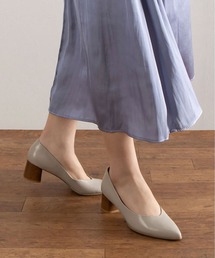 enchanted | 撥水ポインテッドウッド調ブロックヒールパンプス(パンプス)