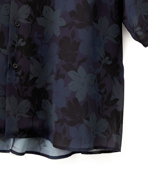 JUNRED（ジュンレッド）の「シアーフラワープリントドルマンシャツ（シャツ/ブラウス・メンズ・チャコールグレー/ネイビー/パープル・L/M/S）」の7枚目の写真