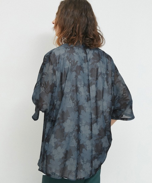 JUNRED（ジュンレッド）の「シアーフラワープリントドルマンシャツ（シャツ/ブラウス・メンズ・チャコールグレー/ネイビー/パープル・L/M/S）」の11枚目の写真