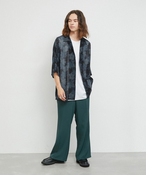 JUNRED（ジュンレッド）の「シアーフラワープリントドルマンシャツ（シャツ/ブラウス・メンズ・チャコールグレー/ネイビー/パープル・L/M/S）」の16枚目の写真