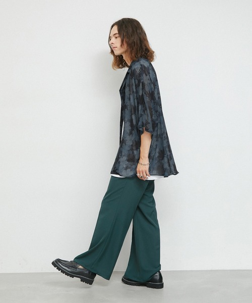 JUNRED（ジュンレッド）の「シアーフラワープリントドルマンシャツ（シャツ/ブラウス・メンズ・チャコールグレー/ネイビー/パープル・L/M/S）」の17枚目の写真