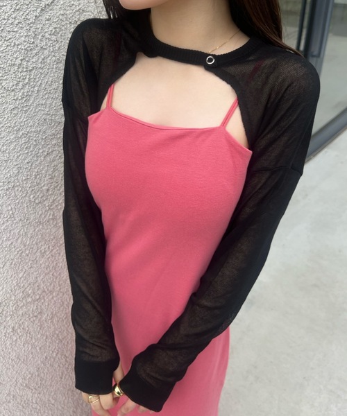 shesame(シーセム)の「カップ付きキャミワンピース(ワンピース・レディース・ブラック/ピンク/グリーン/オートミール・フリー)」の5枚目の写真