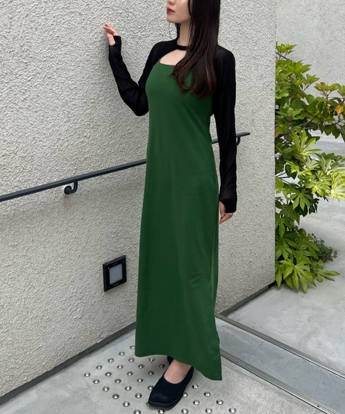 shesame(シーセム)の「カップ付きキャミワンピース(ワンピース・レディース・ブラック/ピンク/グリーン/オートミール・フリー)」の16枚目の写真