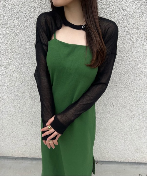 shesame(シーセム)の「カップ付きキャミワンピース(ワンピース・レディース・ブラック/ピンク/グリーン/オートミール・フリー)」の15枚目の写真
