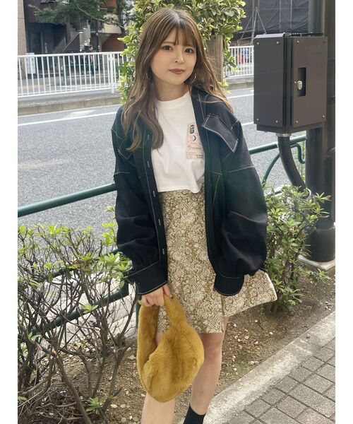 MURUA（ムルーア）の「フェイクファーミニバッグ（ハンドバッグ・レディース・マスタード/カーキ・FREE）」の6枚目の写真