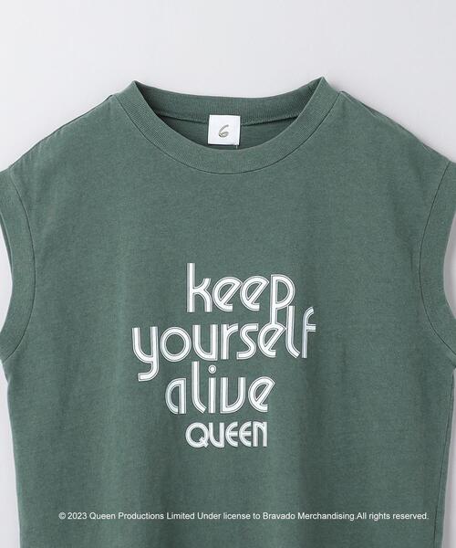 6（ロク）の「＜6(ROKU)＞QUEEN KEEP YOUR SELF ノースリーブTシャツ（Tシャツ/カットソー・レディース・ダークグリーン/ロイヤルブルー・FREE）」の9枚目の写真
