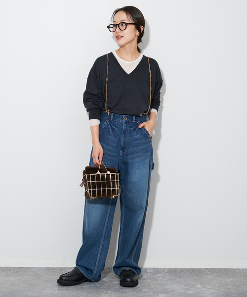 セール】Fine Gauge Vネックニット（ニット/セーター）｜Plage