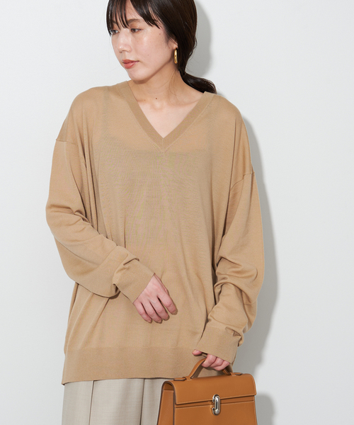 セール】Fine Gauge Vネックニット（ニット/セーター）｜Plage