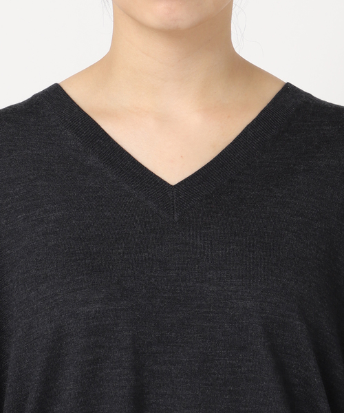 plage（プラージュ）の「Fine Gauge Vネックニット（ニット/セーター・レディース・チャコールグレー/ベージュ・FREE）」の19枚目の写真