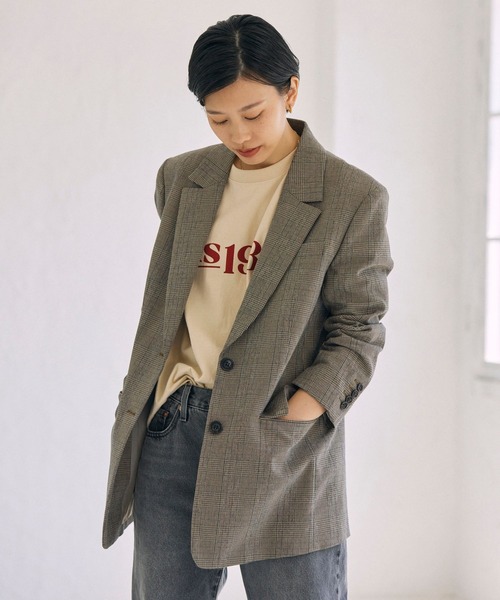 BABYLONE（バビロン）の「RIOチェックボクシージャケット（テーラード