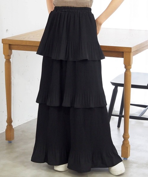 tiptop（ティップトップ）の「【選べる2タイプ】3段プリーツティアードスカート（スカート・レディース・ブラック/ダークグレー/オフホワイト/ホワイト系その他/ブラック系その他・FREE）」の7枚目の写真