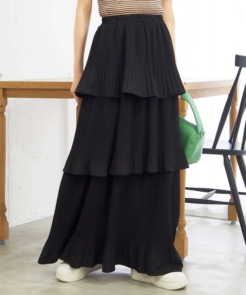 tiptop（ティップトップ）の「【選べる2タイプ】3段プリーツティアードスカート（スカート・レディース・ブラック/ダークグレー/オフホワイト/ホワイト系その他/ブラック系その他・FREE）」の8枚目の写真