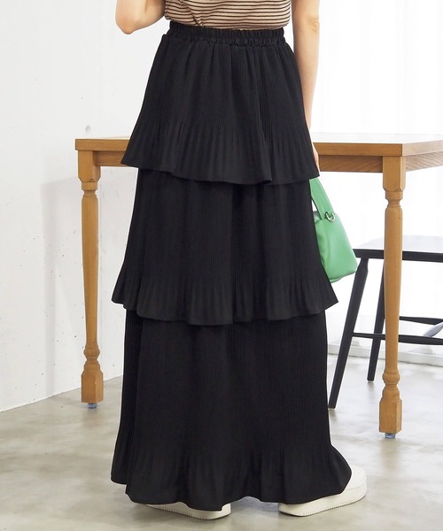 tiptop（ティップトップ）の「【選べる2タイプ】3段プリーツティアードスカート（スカート・レディース・ブラック/ダークグレー/オフホワイト/ホワイト系その他/ブラック系その他・FREE）」の9枚目の写真