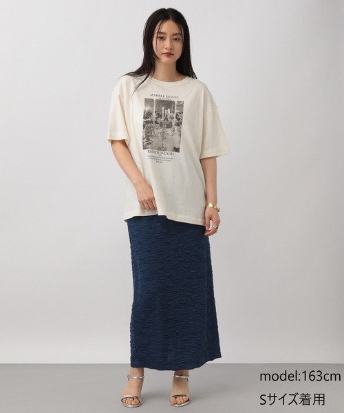 A part by（アパートバイ）の「【WEB限定Sサイズあり】カットジャガードナロースカート（スカート・レディース・ブルー系その他5/ブラック/オフホワイト・SMALL/FREE）」の12枚目の写真