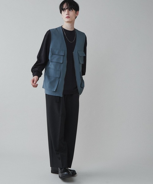 LUCY（ルーシー）の「LUCY/【セットアップ対応】トロミマルチポケットベスト（ベスト・メンズ・ブラック/ブルー系その他・FREE）」の4枚目の写真