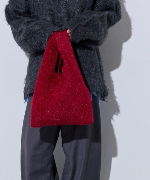 MAISON BREEZE（メゾンブリーズ）の「【MAISON BREEZE】glitter shoping bag /ラメフェザー ショッピングバッグ mini tote（トートバッグ・レディース・ブラック/マルチ/ゴールド/シルバー/その他2/レッド/ブルー・FREE）」の4枚目の写真