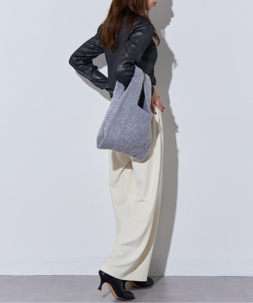 MAISON BREEZE（メゾンブリーズ）の「【MAISON BREEZE】glitter shoping bag /ラメフェザー ショッピングバッグ mini tote（トートバッグ・レディース・ブラック/マルチ/ゴールド/シルバー/その他2/レッド/ブルー・FREE）」の21枚目の写真