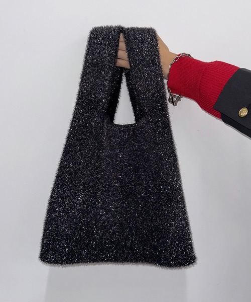 MAISON BREEZE（メゾンブリーズ）の「【MAISON BREEZE】glitter shoping bag /ラメフェザー ショッピングバッグ mini tote（トートバッグ・レディース・ブラック/マルチ/ゴールド/シルバー/その他2/レッド/ブルー・FREE）」の12枚目の写真