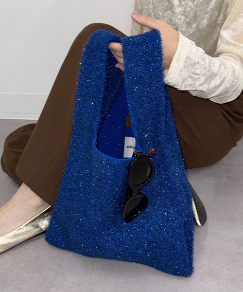 MAISON BREEZE（メゾンブリーズ）の「【MAISON BREEZE】glitter shoping bag /ラメフェザー ショッピングバッグ mini tote（トートバッグ・レディース・ブラック/マルチ/ゴールド/シルバー/その他2/レッド/ブルー・FREE）」の11枚目の写真