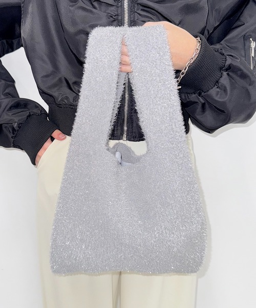MAISON BREEZE（メゾンブリーズ）の「【MAISON BREEZE】glitter shoping bag /ラメフェザー ショッピングバッグ mini tote（トートバッグ・レディース・ブラック/マルチ/ゴールド/シルバー/その他2/レッド/ブルー・FREE）」の9枚目の写真