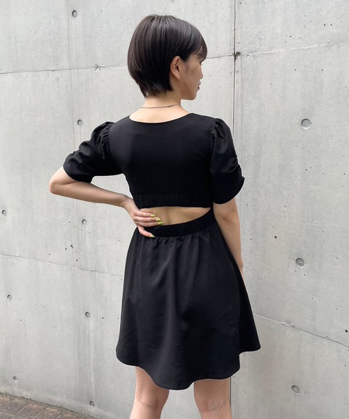 ENVYM（アンビー）の「バックオープンミニワンピース（ワンピース・レディース・ブラック/ホワイト/ゼブラ・FREE）」の7枚目の写真