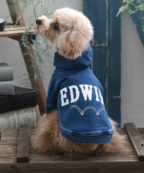 EDWIN（エドウィン）の「EDWIN/デニムライクロゴパーカー（ペットウェア・メンズ・ネイビー/ブルー・M/2L/XS/L/S/3L）」の2枚目の写真