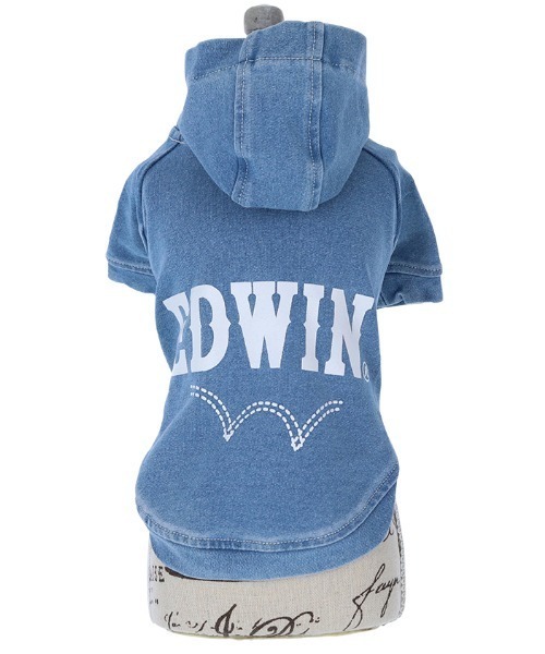 EDWIN（エドウィン）の「EDWIN/デニムライクロゴパーカー（ペットウェア・メンズ・ネイビー/ブルー・M/2L/XS/L/S/3L）」の3枚目の写真