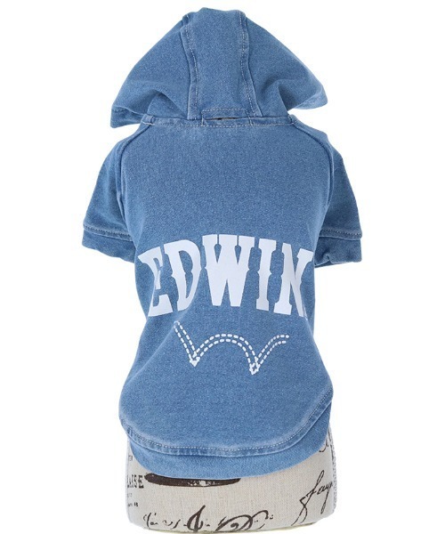 EDWIN（エドウィン）の「EDWIN/デニムライクロゴパーカー（ペットウェア・メンズ・ネイビー/ブルー・M/2L/XS/L/S/3L）」の4枚目の写真