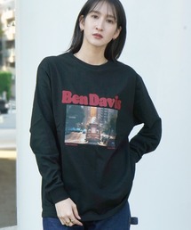 《BEN DAVIS》PRINT LONG SLEEVE TEE/リサイクルコットン混