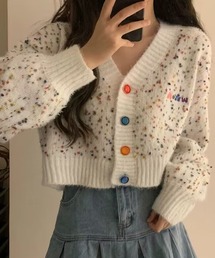 meJane | カラーネップクロップドニットカーディガン(カーディガン/ボレロ)