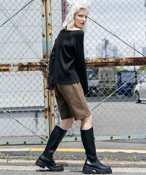 ELLEgirl（エルガール）の「センターシームハーフパンツ【ELLEgirl/エル ガール】（その他パンツ・レディース・カーキ/ブラック・FREE）」の11枚目の写真