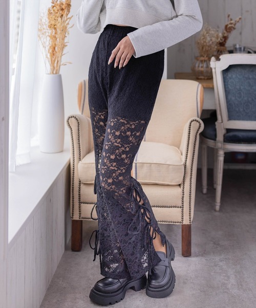 clear（クリア）の「サイドリボンレースパンツ[低身長用サイズ有