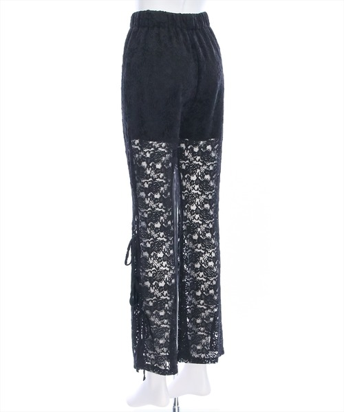 clear（クリア）の「サイドリボンレースパンツ[低身長用サイズ有]（その他パンツ・レディース・アイボリー/ブラック・F/XS）」の5枚目の写真