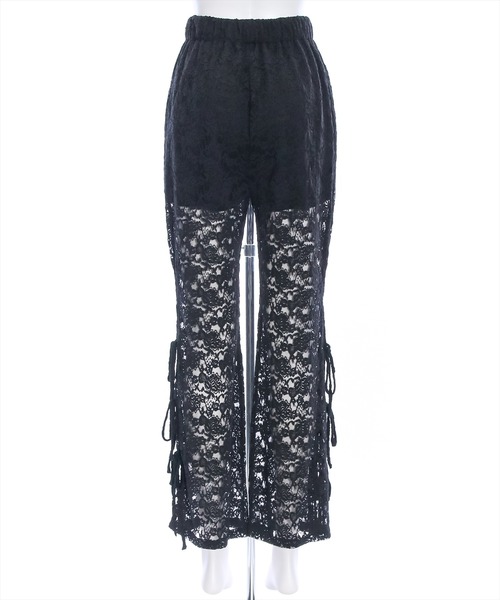 clear（クリア）の「サイドリボンレースパンツ[低身長用サイズ有]（その他パンツ・レディース・アイボリー/ブラック・F/XS）」の6枚目の写真