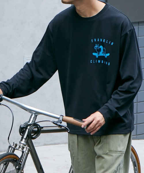 Franklin Climbing（フランクリンクライミング）の「【Franklin Climbing】ブルドッグ＆スケボープリント ロンTee（Tシャツ/カットソー・メンズ・ホワイト/ブラック/グレー・MEDIUM/LARGE）」の10枚目の写真