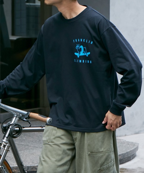 Franklin Climbing（フランクリンクライミング）の「【Franklin Climbing】ブルドッグ＆スケボープリント ロンTee（Tシャツ/カットソー・メンズ・ホワイト/ブラック/グレー・MEDIUM/LARGE）」の11枚目の写真