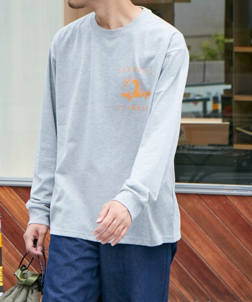 Franklin Climbing（フランクリンクライミング）の「【Franklin Climbing】ブルドッグ＆スケボープリント ロンTee（Tシャツ/カットソー・メンズ・ホワイト/ブラック/グレー・MEDIUM/LARGE）」の19枚目の写真