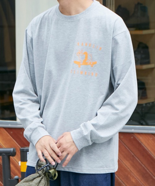 Franklin Climbing（フランクリンクライミング）の「【Franklin Climbing】ブルドッグ＆スケボープリント ロンTee（Tシャツ/カットソー・メンズ・ホワイト/ブラック/グレー・MEDIUM/LARGE）」の20枚目の写真