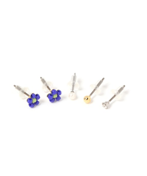 niko and...(ニコアンド)の「ビーズミニ5セットピアス(ピアス(両耳用)・レディース・ブルー/ライトグリーン/アイボリー/レッド・0)」の3枚目の写真
