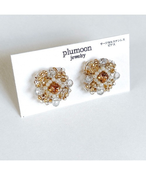 tone(トーン)の「【plumoon】タイル模様ピアス(MA)(ピアス(両耳用)・レディース・ゴールド・FREE)」の1枚目の写真
