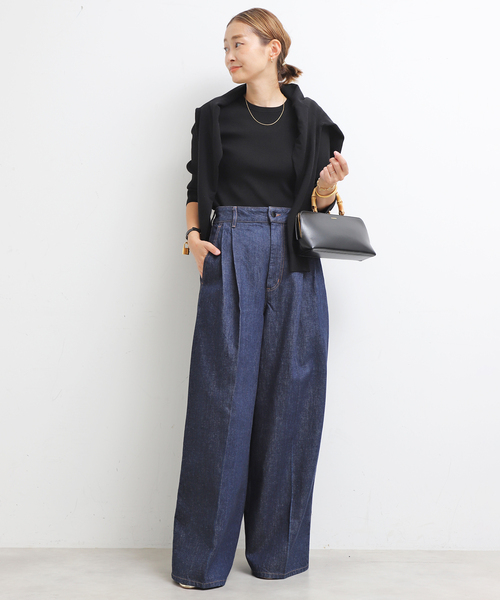 新品　プラージュ　カルメイヤーWIDE LEG レッグ KALLMEYER/カルメイヤー】WIDE LEG COLUMN JEANS デニム（デニム