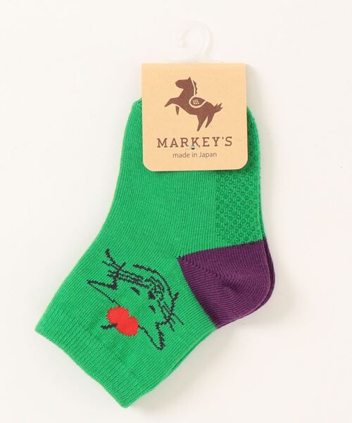 MARKEY'S(マーキーズ)の「クルーソックス/にゃんこりんご(9~13cm/14~18cm)(ソックス/靴下・キッズ・オフホワイト/グリーン/オレンジ・S/M)」の5枚目の写真